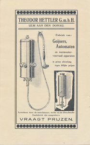 710496 Brochure ‘De Warmtevoorziening in Huizen, Hotels, Restaurants, Fabrieken, Ziekenhuizen, enz.’, uitgegeven door ...